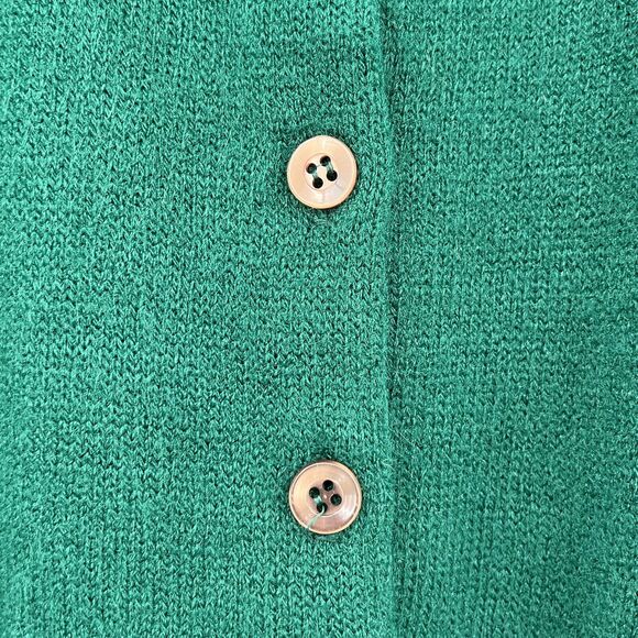 Vintage 60s Girl Scouts Uniform Emerald Green Button Up Cardigan Sz 10 - Picture 5 of 5